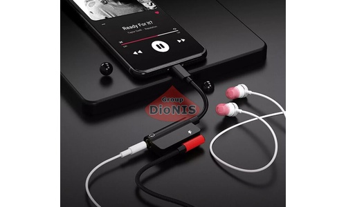 Переходник 2 в 1 Lightning to Jack 3.5mm to Lightning MY032 Black разветвитель для наушников и зарядки 19773 - 4