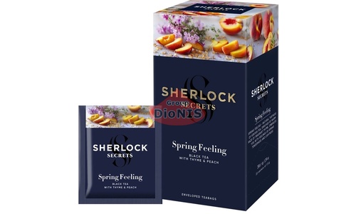 Чай черный Sherlock Secrets Spring Feeling Спринг Филлинг 22 саш по 1.8 г с чабрецом и персиком - 2