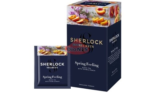 Чай чорний Sherlock Secrets Spring Feeling Спрінг Філінг 22 саш по 1.8 г з чебрецем та персиком - 2