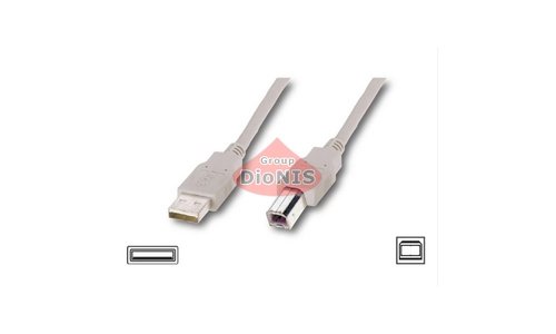 Кабель USB 2.0 AM/BM 1.8 m ATCOM Білий 1 феррит (3795) для принтера - 1