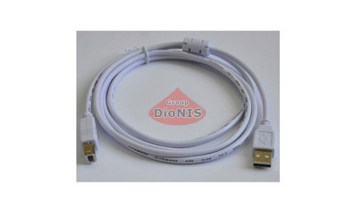 Кабель USB 2.0 AM/BM 1.8 m ATCOM Білий 1 феррит (3795) для принтера - 2