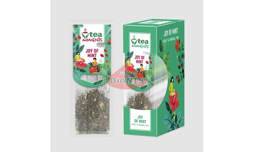 Чай фруктово-травяной Tea Moments Joy of Mint Мятная радость 15 кадди-пакет по 2.2 г с каркаде - 1
