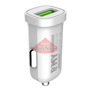 Набір 2 в 1 АЗП With Iphone Cable DC12-24V MY-10, 1xUSB, 5V/7.5W, Output: 5V/1.5A White, Blister- box Автомобільний зарядний пристрій (11824)