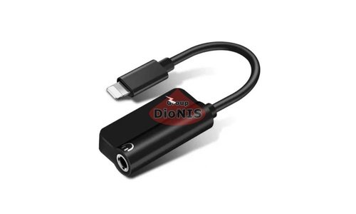 Переходник 2 в 1 Lightning to Jack 3.5mm to Lightning MY032 Black разветвитель для наушников и зарядки 19773 - 1