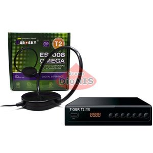 Комплект: ресивер TIGER T2 IPTV PLUS + Антена ES-008