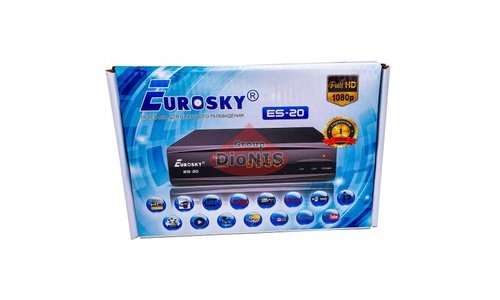 Комплект: Ресивер Eurosky ES-20 Т2 + Антена Фаворит 50 км з підсилювачем 5В, Довжина 0,7 м. - 7