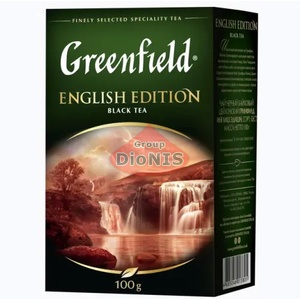 Чай черный Greenfield English Edition 100 г листовой Цейлонский сорт Pekoe Гринфилд