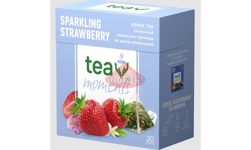 Чай зеленый Tea Moments Sparkling Strawberry Игристая Клубника 20 пирамидок по 1.7 г - 2
