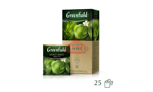 Чай травяной Greenfield Spirit Mate 25 пакетов по 1.5 г с лаймом и грейпфрутом, термосаше Гринфилд - 1
