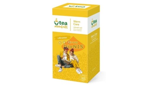 Чай чорний Tea Moments Warm Care Тепла турбота 22 саш по 1.8 г + Вітаміни, м'ята, ехінацея, лимон - 1