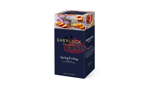 Чай черный Sherlock Secrets Spring Feeling Спринг Филлинг 22 саш по 1.8 г с чабрецом и персиком - 1