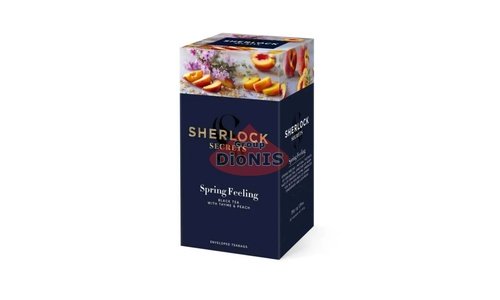 Чай чорний Sherlock Secrets Spring Feeling Спрінг Філінг 22 саш по 1.8 г з чебрецем та персиком - 1