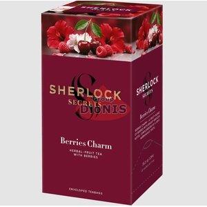 Чай фруктово-трав'яний Sherlock Secrets Berries Charm Ягідний Шарм 22 саш по 1.6 г каркаде, малина, вишня, шипшина