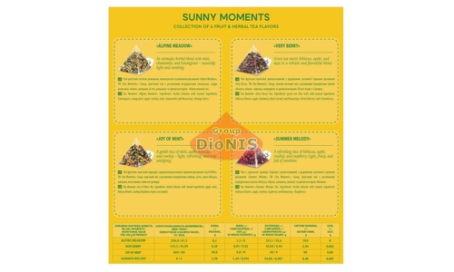 Набор чая Tea Moments Sunny Moments Ассорти фруктово-травяного чая 32 пирамидки 4 вкуса по 8 шт - 2
