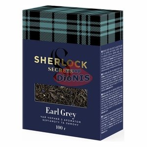 Чай чорний Sherlock Secrets Earl Grey Ерл Грей 100 г крупнолистовий зі смаком бергамоту та лимону