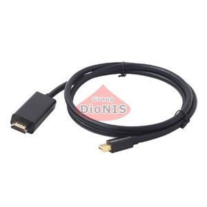 Кабель mini DisplayPort тато - HDMI тато 1.8m Voltronic Чорний (10316)