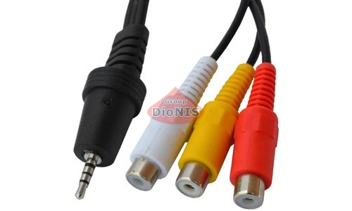 Перехідник 3RCA на Mini Jack (мініджек 2.5) 20 см - 1