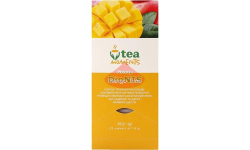 Чай зеленый Tea Moments Mango Time Время Манго 22 саш по 1.6 г манго, лепестки розы - 4