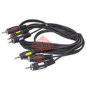Кабель 3RCA-3RCA 3.0м ATCOM Черный Audio-Video тюльпаны 10712