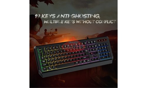Клавіатура Meetion K9320 Black з проводом USB RU/EN ігрова з підсвічуванням Rainbow - 6