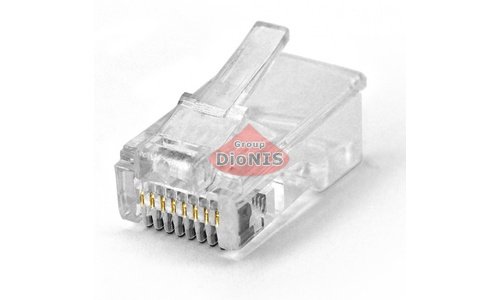 Конектор RJ45 8P8C RITAR UTP Cat-5 Прозорий латунь 100 шт (04548) - 1
