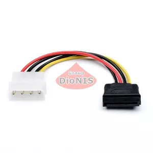 Кабель SATA 15 pin - Molex 4 pin 15см ATCOM для питания (3798)