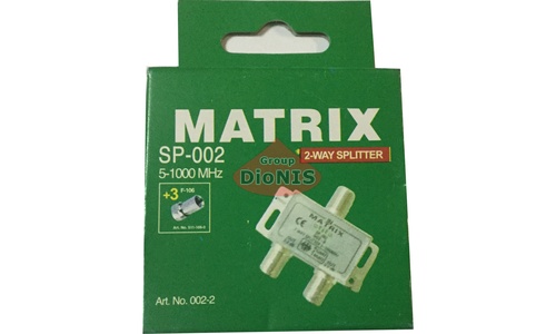 Splitter 2-WAY MATRIX SP-002 5-1000MHZ Дільник Розгалужувач 1/2 для ефірне, кабельне ТБ - 1