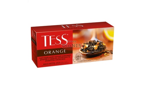 Чай черный TESS ORANGE 25 пакетов по 1.5 г с цедрой и ароматом апельсина - 1