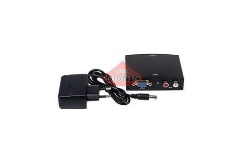 Конвертер ATCOM перехідник з VGA + 2RCA to HDMI CONVERTER HDV01 Чорний (15271) - 1