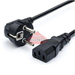 Кабель питания 220V 3.0m Voltronic 0.75 мм CEE 7/7 Евровилка - IEC C13 ЧЕРНЫЙ (00344)