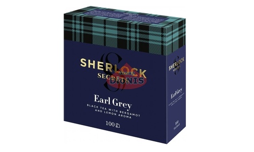 Чай черный Sherlock Secrets Earl Grey Эрл Грей 100 пак по 2 г со вкусом бергамота и лимона - 1