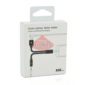 Переходник 2 в 1 Kin KY-177 Lightning to Jack 3.5mm to Lightning Black (16658)