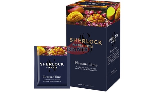 Чай черный Sherlock Secrets Pleasure Time Плеже Тайм 22 саш по 1.8 г цветы розы, апельсин, тропические фрукты - 2