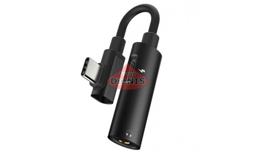 Перехідник 2 в 1 TYPE-C to Jack 3.5mm to TYPE-C розгалужувач для навушників і зарядки Black 19771 - 1