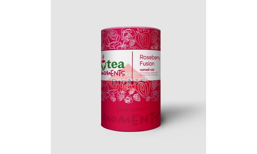 Чай чорний Tea Moments Roseberry Fusion Трояндово-ягідний ф'южн ТУБУС 70 г листовий, полуница, каркаде, троянда - 1