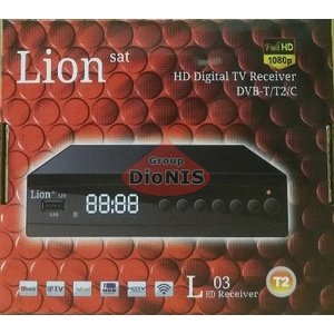 Ресивер LION-Sat L-03 DVB T/T2/C металл, цифровой эфирный тюнер с программируемым пультом