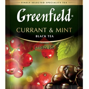 Чай черный Greenfield CURRANT and MINT 100 саш по 1.8 г СМОРОДИНА и МЯТА ХоРеКа
