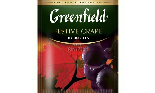 Чай травяной Greenfield FESTIVE GRAPE 100 саш по 2 г с виноградом, Каркаде ХоРеКа - 1