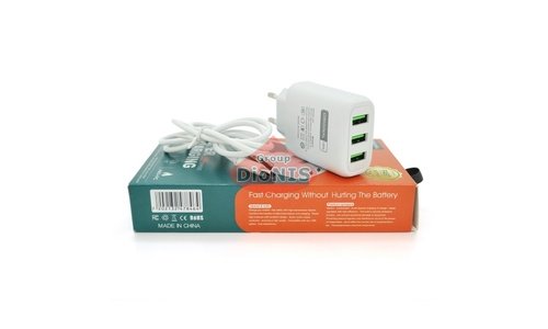 СЗУ - блок питания 5В 3.1А Voltronic CX-10 3хUSB + Type-C Cable White Сетевое зарядное устройство для Смартфонов и Планшетов - 1