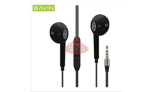 Навушники Bavin HX816, Вкладиші, Мікрофон, Black, bох, 3.5 мм (mini-Jack) (14313) - 1