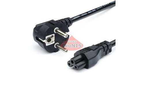 Кабель питания 220V 1.2m Voltronic 0.75 мм CEE 7/7 Евровилка - IEC C5 для Ноутбуков ЧЕРНЫЙ (02380) - 1