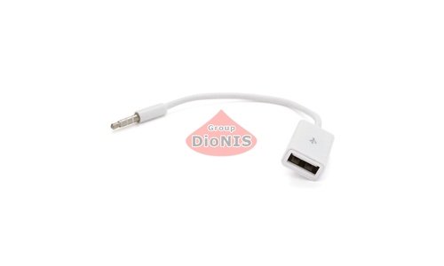 Перехідник USB AF мама/Jack 3.5 тато 4pin AUX Stereo 0,25 м білий 12718 - 1