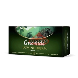 Чай зеленый Greenfield Jasmine Dream 25 пакетов по 2 г с жасмином, термосаше Гринфилд
