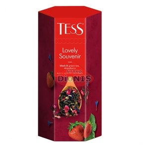 Чай суміш чорного та зеленого TESS LOVELY SOUVENIR 70 г листовий, подарунковий Тубус Преміальна колекція