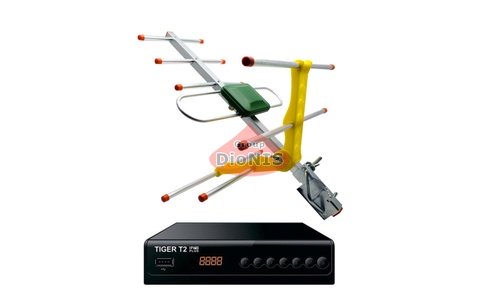 Комплект: ресивер TIGER T2 IPTV PLUS + Антена ES-003 - 1