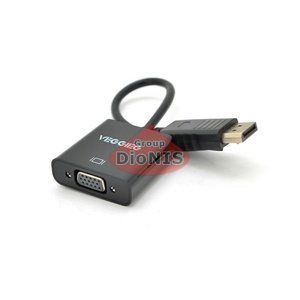 Конвертер Display Port папа на VGA мама 25cm VEGGIEG Black FULL HD 19650