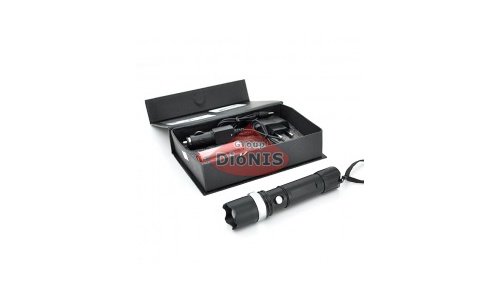 Фонарик ручной Т-8826, 3 реж., Zoom,  корпус- алюминий, ударостойкий, 18650 ак-тор, СЗУ+АЗУ, BOX - 1