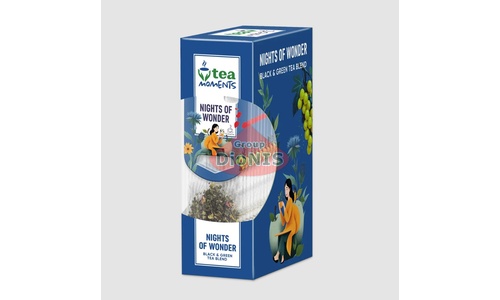 Чай бленд черного и зеленого Tea Moments Nights of Wonder Ночи Чудес 15 кадди-пакет по 2.2 г с цветами и фруктами - 4