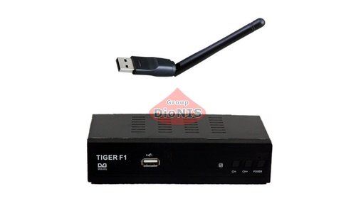 Комплект: Ресивер Tiger F1 HD спутниковый + WiFi адаптер - 1