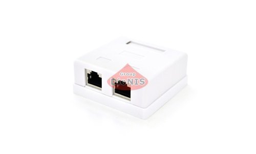 Розетка RJ45 RITAR FTP 8P8C Cat-5 2 порта накладна Білий (01994) - 1